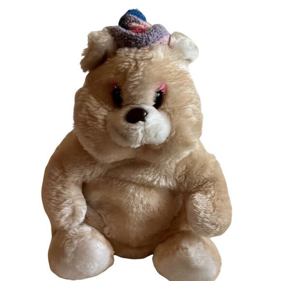Vintage 1984 REMARKABLE BEAR Stuffed Plush Toy Tan Bear CUTE! - Picture 1 of 8